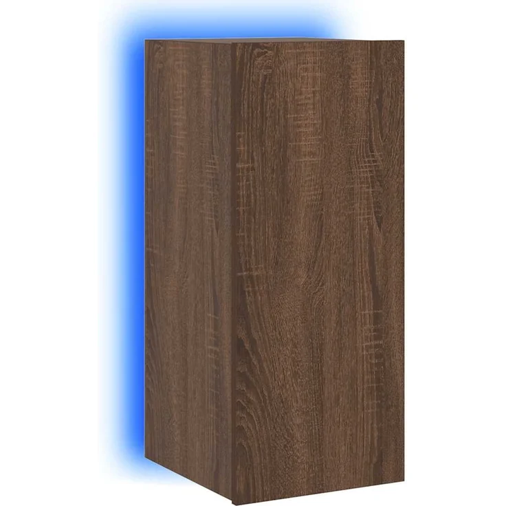 TV-Wandschrank, Fernsehschrank mit LED-Leuchten Braun Eichen-Optik 30,5 x 35 x 70 cm – Bild 5