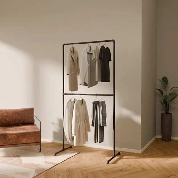 pamo. design Kleiderständer LAS, (Kleiderstange ohne Bohren), Offene und freistehende Kleiderstange – Bild 1