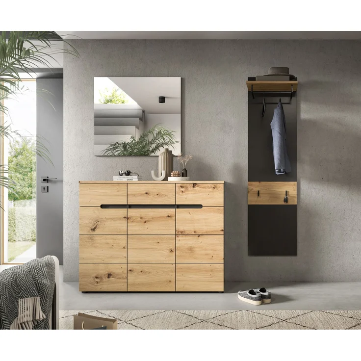 Garderobenkombination (B/H/T: 180x190x37 cm) in Artisan Nachbildung – Bild 5