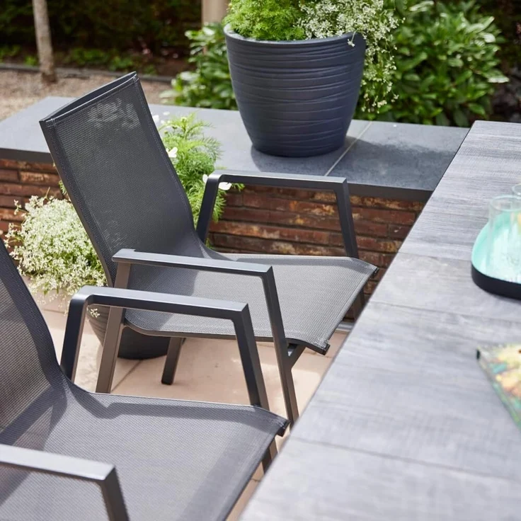 Siena Garden Reno Stapelsessel - Aluminiumgestell & Ranotex®, grau (M21940) – Bild 4