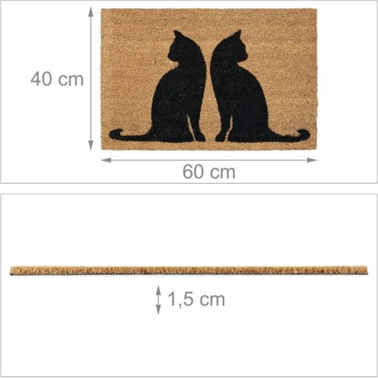 Relaxdays Kokos Fußmatte mit Katzenmotiv – Bild 4
