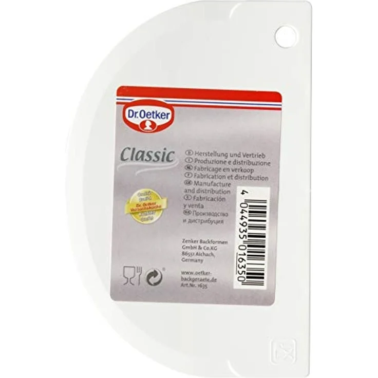 Zenker Backformen Teigschaber Teigschaberkarte Classic weiß 12 cm flexibel, Flexibles Material, bogenförmige und gerade Seite – Bild 2