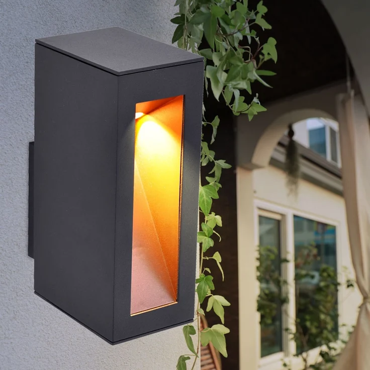 LED Wandleuchte, Alu, anthrazit, Höhe 19 cm – Bild 3