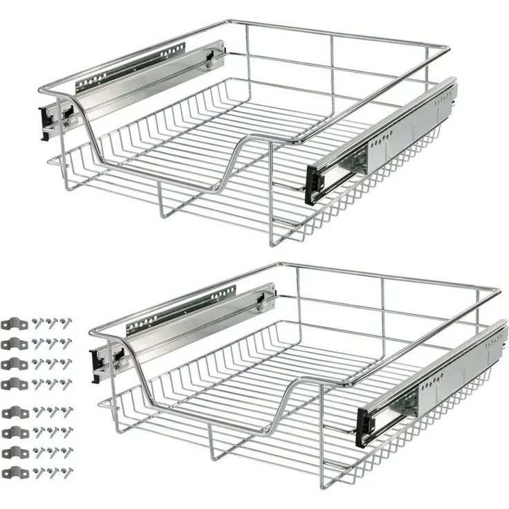 Arebos Innenschublade 2x Teleskopschublade für Küche, ausziehbare Küchenschublade (Set, 2 St)