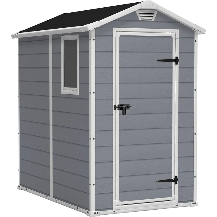 Dmora Gartenhaus Cranbrook, Gartenhütte, Gartenhaus, Werkzeugschuppen, 130x192 h198 cm, Grau – Bild 1