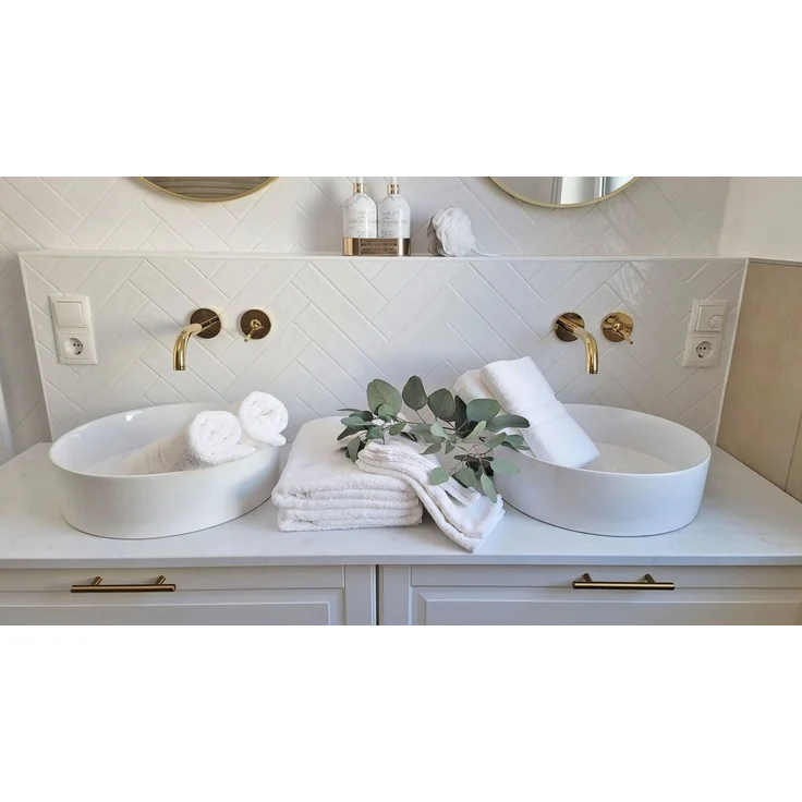 ZOLLNER Handtuch Set, Walkfrottier (6-St), 100% Baumwolle, vom Hotelwäschespezialisten, mit Bordürenstreifen – Bild 3