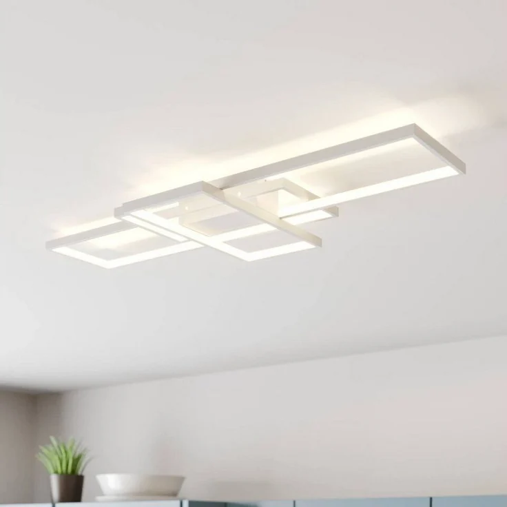 Lindby Deckenleuchten Poppy, LED, Metall, Weiß warmweiß IP20, LED 35 W gesamt, warmweiß – Bild 2