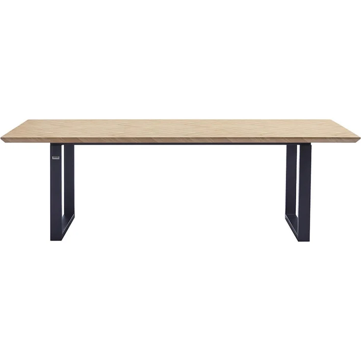 HOME DELUXE Essgruppe Eckig AVENCIA inkl. U-Fuß - 240 x 120 cm Fishbone Oak 8 Stühle – Bild 6