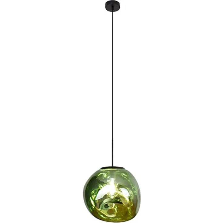 XXXL Hängeleuchte Canopus, Hellgrün, Runde Glas-Pendelleuchte, 150 cm, Kürzbar, RoHS, Schutzklasse I