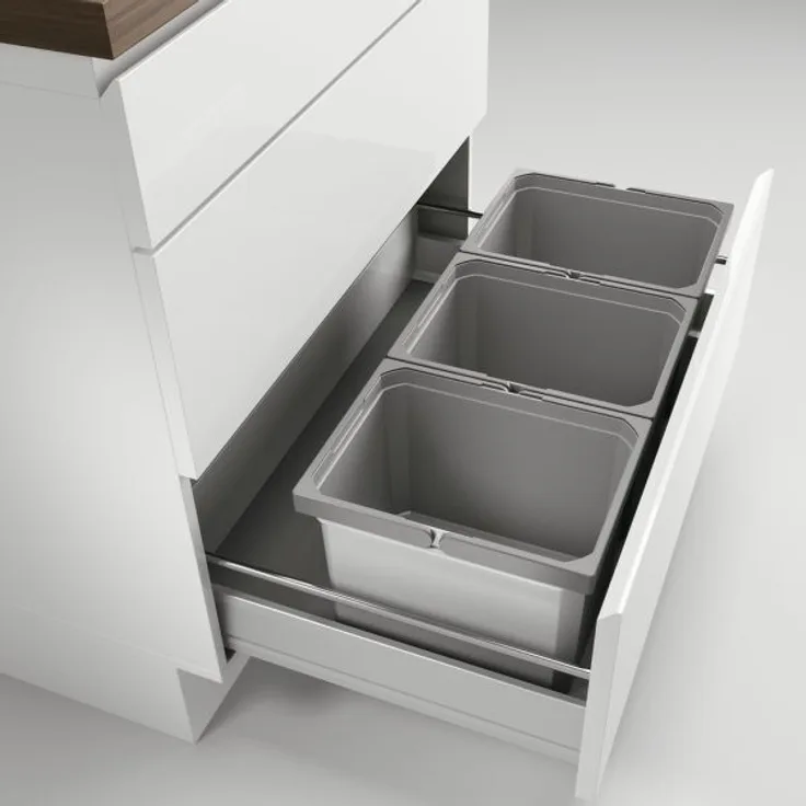 Cox® Box 235 K/800-3, Abfallsammler für vorhandene Auszüge, ohne Biodeckel, hellgrau