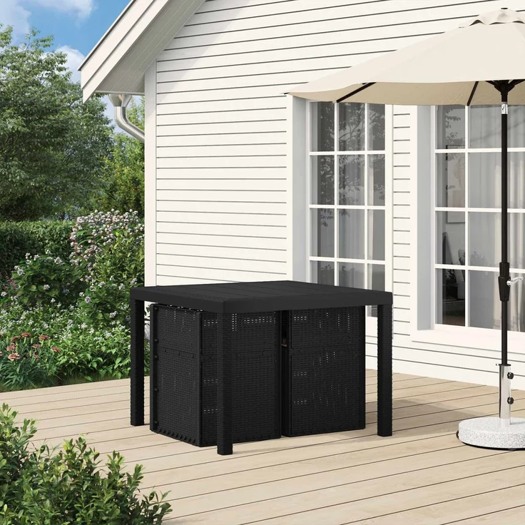 vidaXL Garten Esszimmerstühle 2 stk. Anthrazit und Taupe PP 899983 – Bild 3