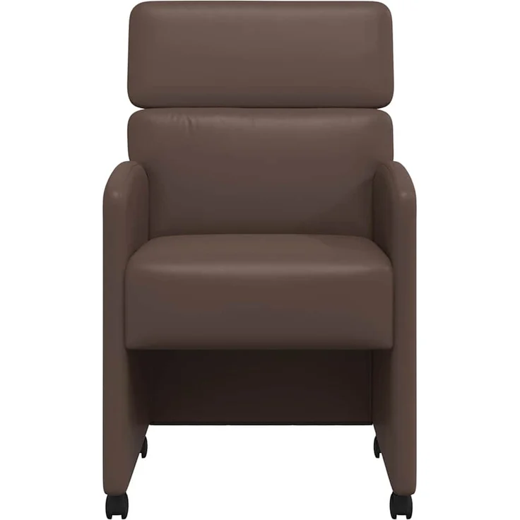 vidaXL Esszimmerstühle mit Rollen 2 pcs Braun 58 x 65 x 98 cm 42017885 – Bild 3