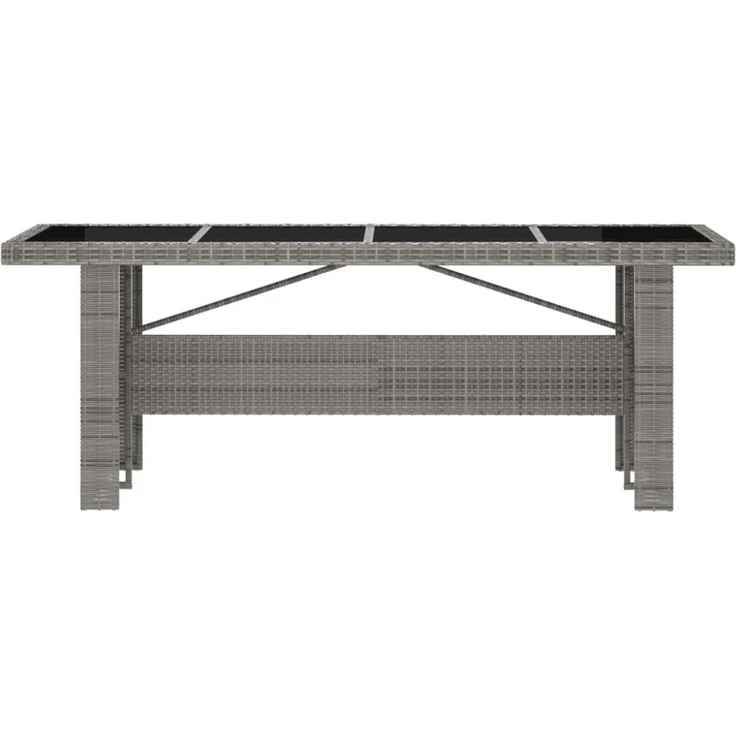 vidaXL 7-tlg. Garten-Essgruppe mit Kissen Poly Rattan Grau 3059344 – Bild 4