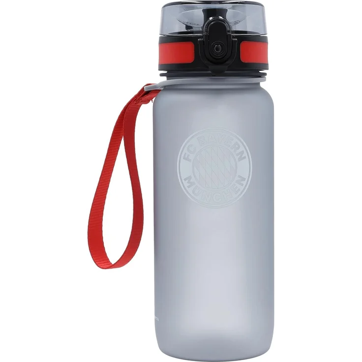 FC Bayern München Trinkflasche FC Bayern München I Trinkflasche I Grau I 0,65 l Fußball I Sport – Bild 1