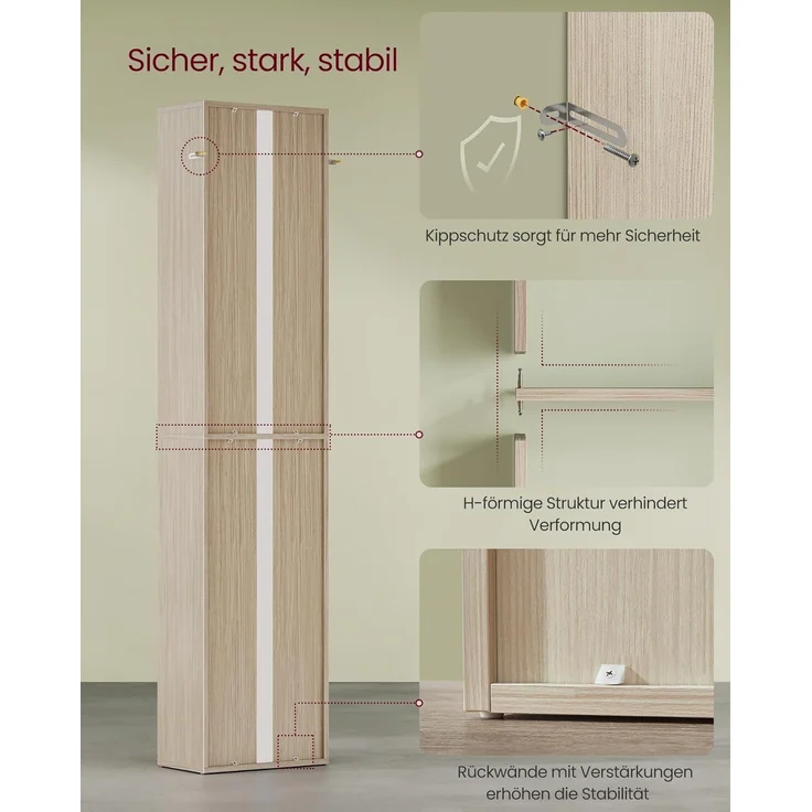 VASAGLE Bücherregal, 6-stöckiges Regal, offenes Aufbewahrungsregal, Standregal, 24 x 40 x 178,5 cm – Bild 5
