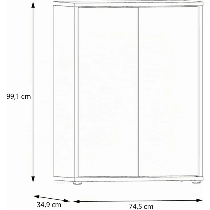 Forte ALICE SPRINGS Schuhschrank 70 80, moderner Flurschrank mit 2 Türen und 4 Einlegeböden, Holzwerkstoff, Terrakotta, 74,5 cm breit x 99,1 cm hoch x 34,9 cm tief – Bild 2