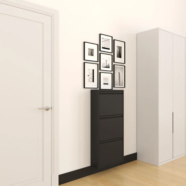 Schuhkipper, Metall 50 x15 x103,5 cm, schwarz RAL 9005 – Bild 8