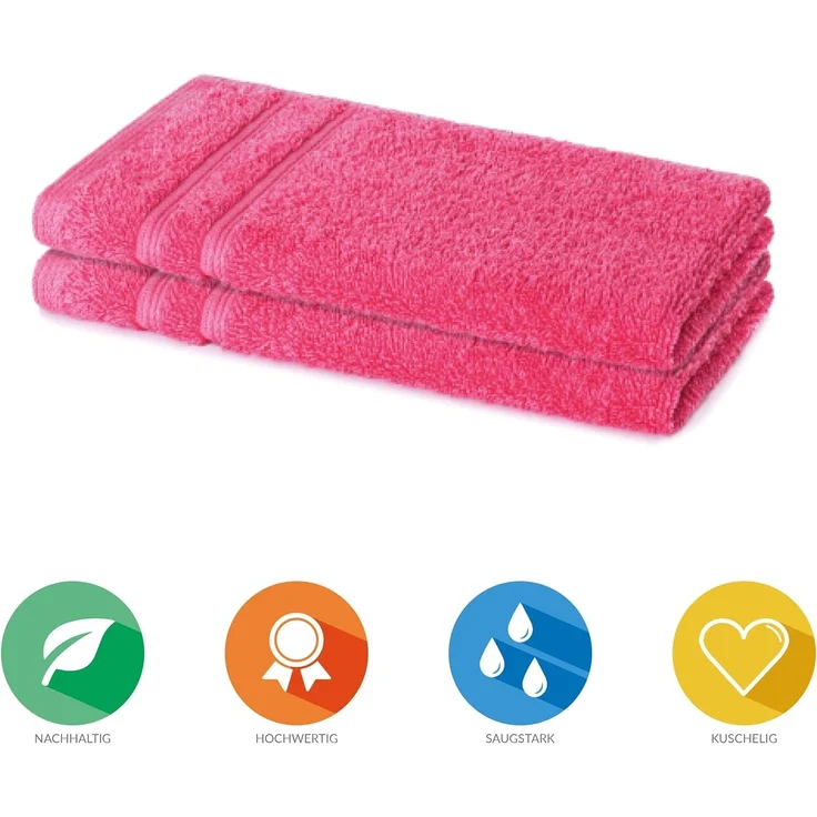 Lavea Gästehandtuch Bali, 30x50cm aus 100% Bio-Baumwolle, einzigartig weiche Gästetücher mit Aufhänger (Set, 2-St), hochwertiges und nachhaltiges Premium Gästetuch – saugstarke Faser – Bild 3