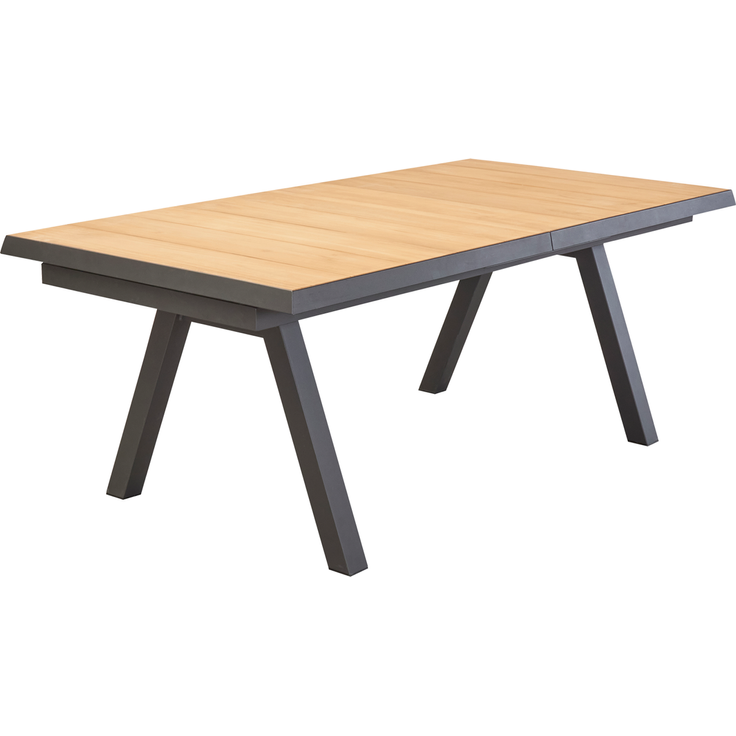 Gartentisch Kumasi , Echtholz , Schwarz, Holzfarben , 200 x 75 x 100 cm