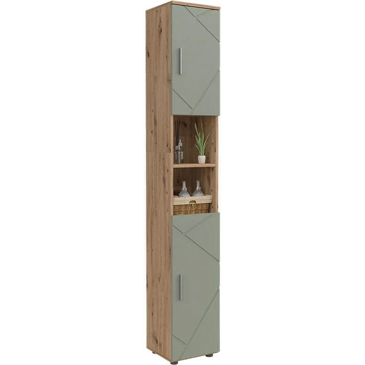 Badschrank Irma Salbeigrün 30 x 192 cm Vicco – Bild 5