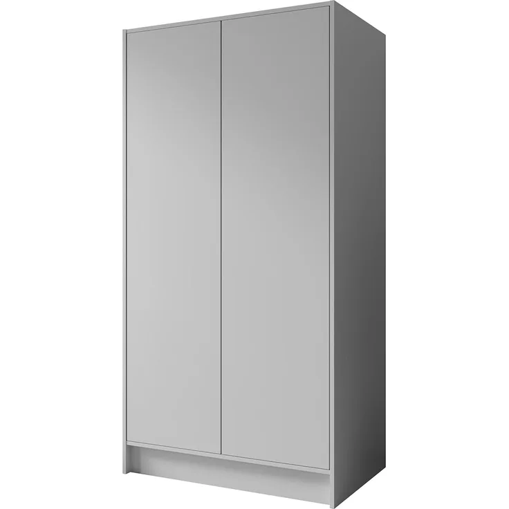 MEBLINI Kleiderschrank GALINDA 100cm - Weiß Matt - griffloser Drehtürenschrank ohne Spiegel - Push-to-Open - mit Kleiderstangen und Regalböden