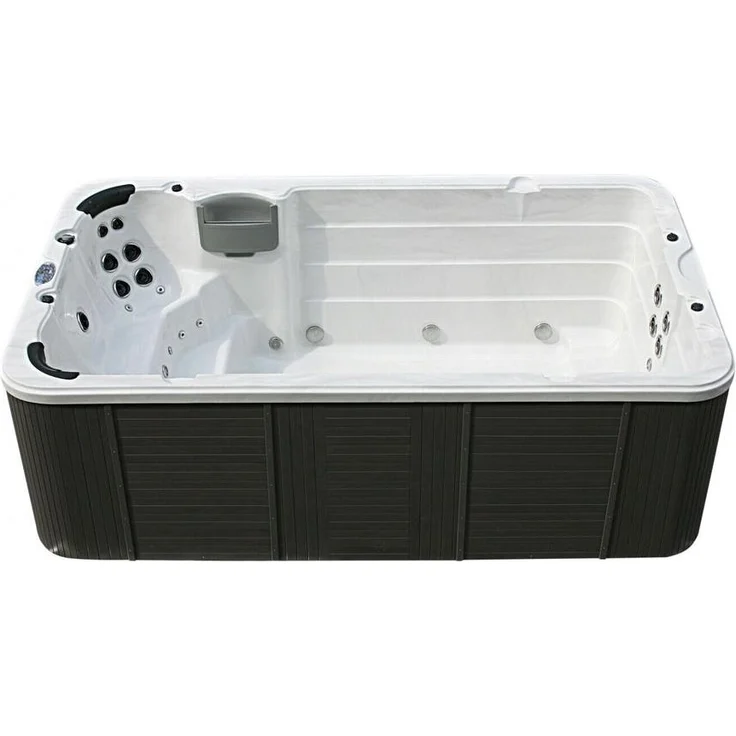 XXL Luxus-LED Swim Spa, 400 x 230 cm, Whirlpool mit Gegenstromanlage, Outdoor-Schwimmbad, V2 – Bild 2