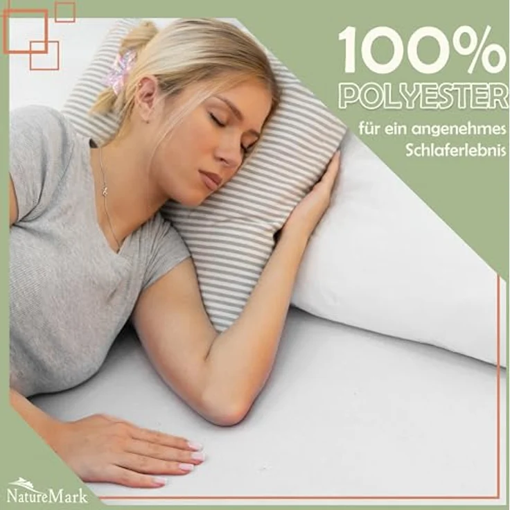NatureMark Mikrofaser Spannbettlaken – weich, atmungsaktiv und pflegeleicht – hautfreundlich – 180x200 cm, Weiß – Bild 3