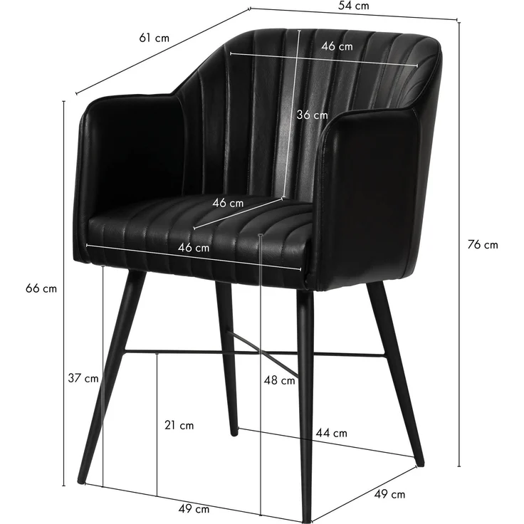 Stuhl Echtleder 54x61x76 braun IRON LABEL #11 – Bild 8