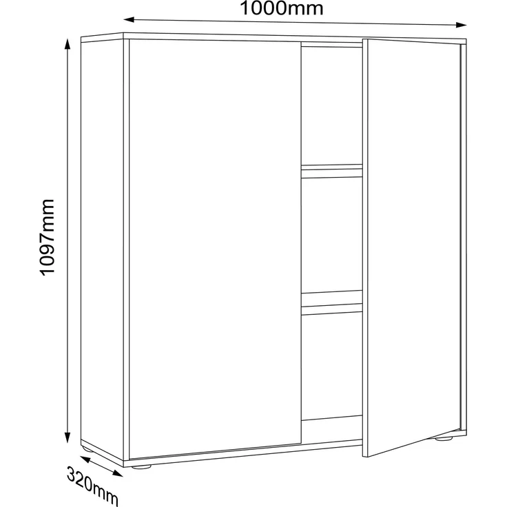 VCM Büroschrank Salia 920790 Anthrazit H. 110 x B. 100 x T. 33 cm – Bild 5