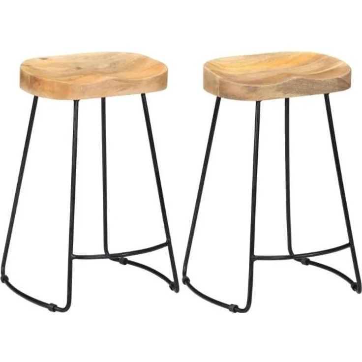 Gavin Barhocker 2 Stk. Massivholz Mango [247837]