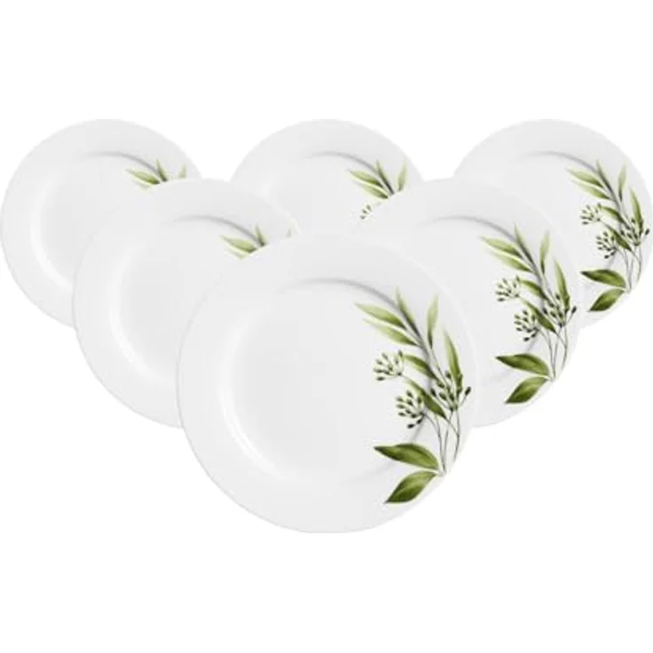 Ritzenhoff & Breker Frühstücksteller Evora, 6er Set Dessertteller mit botanischem Motiv, ø 19 cm, spülmaschinengeeignet, oliv – Bild 1