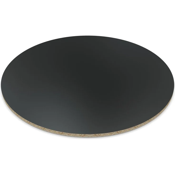 Dekor Spanplatte 28mm Tischplatte rund melaminharzbeschichtet schwarz mit ABS Kante Umleimer - Größe 130 x 130 cm - Höhe 2,8 cm - Farbe Vulkanschwarz – Bild 3