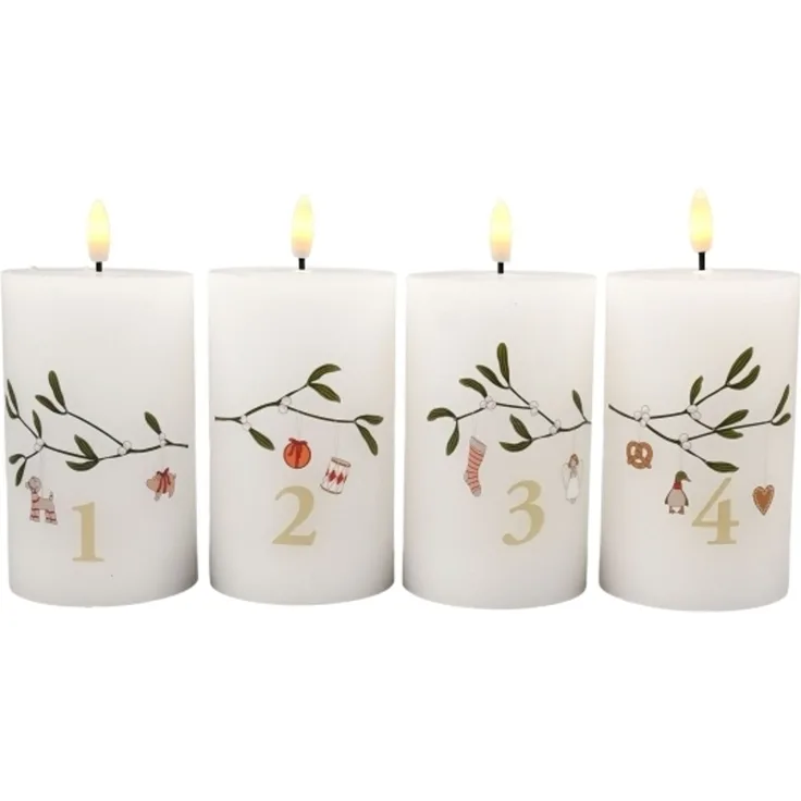 Det Gamle Apotek Adventskerze LED H 12 5 cm Dia. 7 5 cm Christmas Ornaments