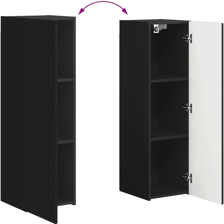 vidaXL TV-Schrankset 4 stk. 31 x 30 x 100 cm Schwarz 3409007 – Bild 12