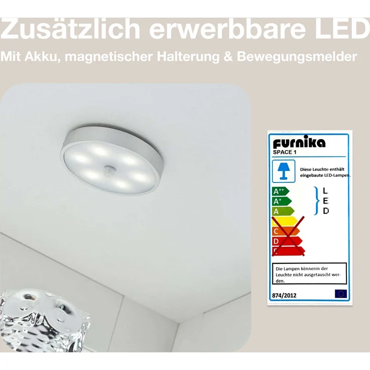 K-Mbel Standvitrine (176x37x33cm) - Made in Germany - Vitrinenschrank Silber / Alu mit 4 hhenverstellbaren Glasbden, Spiegel & LED - Glasvitrine Stehend - Vitrine Glas - Display Cabinet – Bild 9