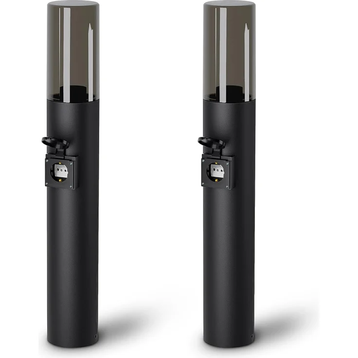 SSC-LUXon LED Gartenstrahler VARDA Außen Wegeleuchte mit Steckdose E27 Höhe 50 cm IP44 schwarz – Bild 1