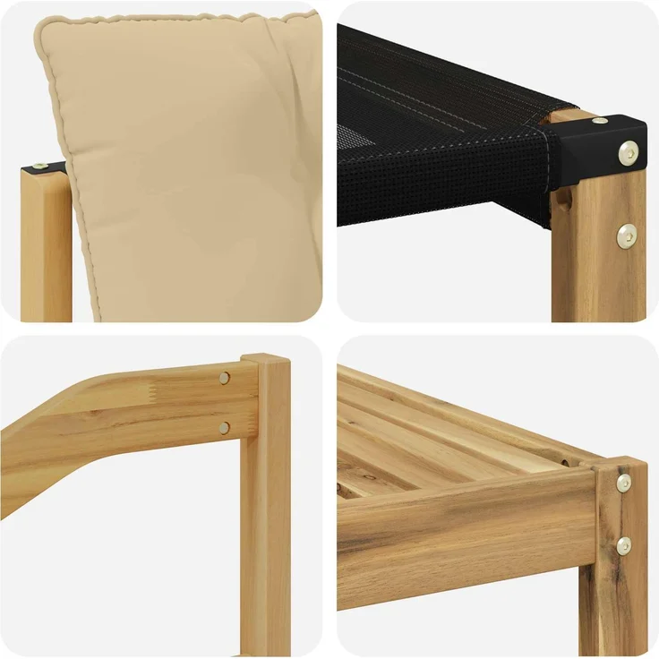 vidaXL Outdoor-Sofagarnitur 6 stk. 5-Sitzer Weiß und Beige 3389511 – Bild 8