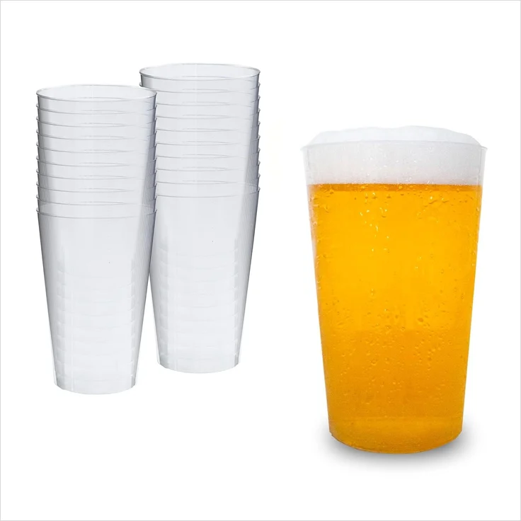 20 Stück Mehrweg Partybecher 0,4l - Plastik Bierbecher bruchsicher, Party Becher Set, Plastikbecher Grillparty, Kunststoff Biergläser Made in Germany – Bild 3