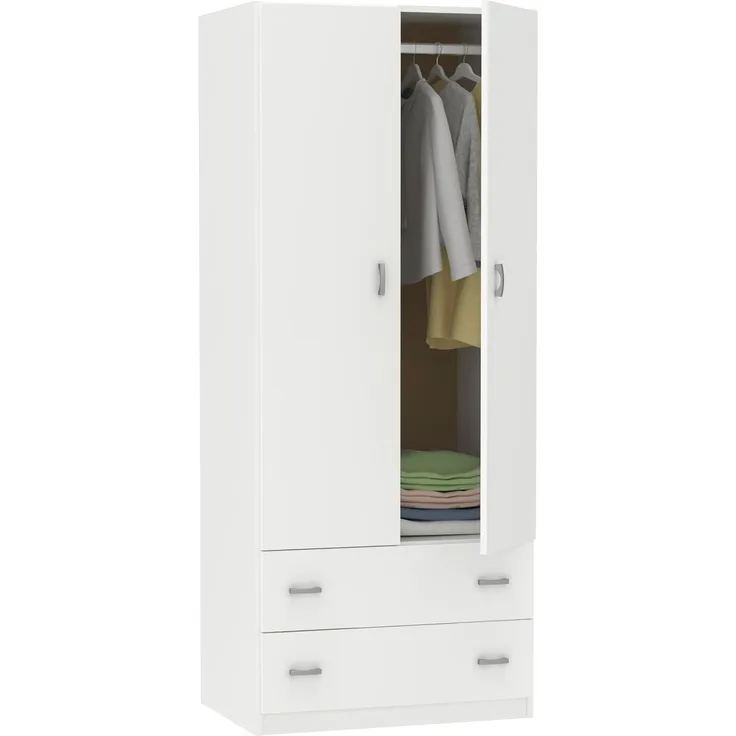 MUEBLES PITARCH Tibet Schrank, Holzwerkstoff, weiß Hochglanz, 180 x 74 x 50 cm