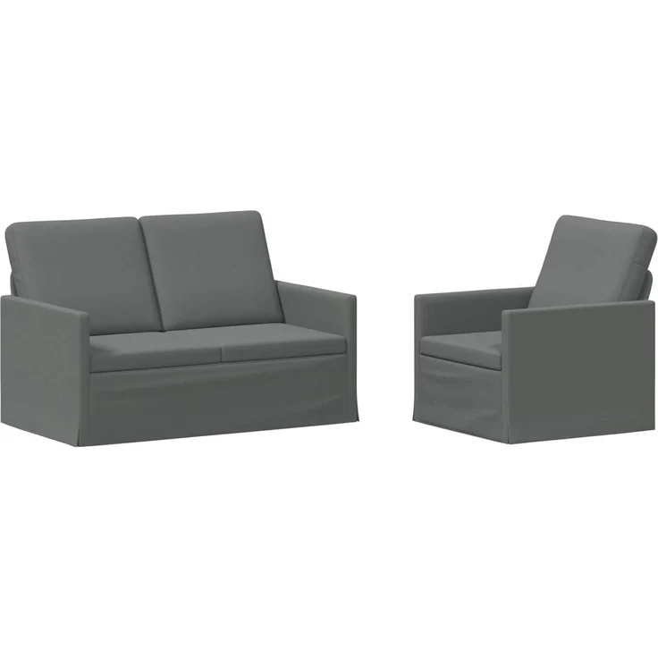 vidaXL Sofa-Set 2 pcs Dunkelgrau Stoff 3433135 – Bild 1