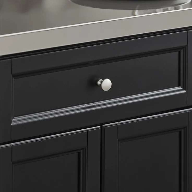 SoBuy FKW71-II-SCH Kücheninsel, MDF, Hochglanz, Schwarz, 130 x 91 x 71 cm – Bild 9