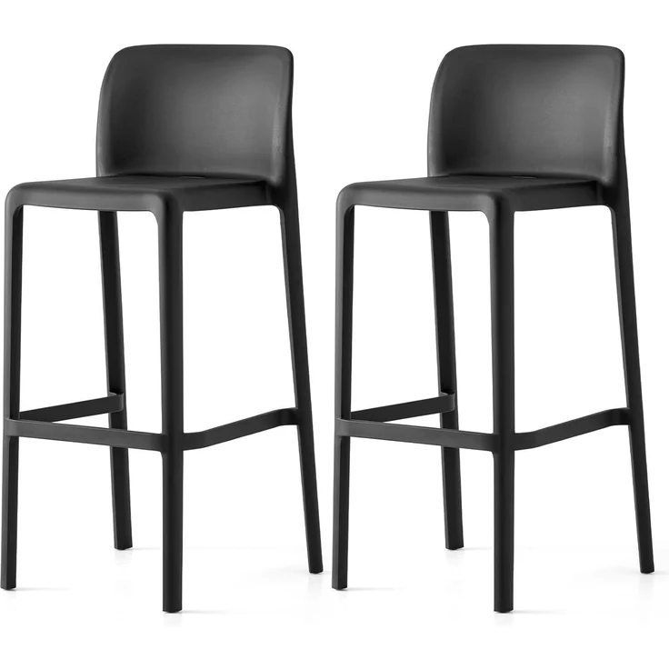 Connubia, 2 Hocker Bayo 100% recyceltes Polypropylen schwarz matt – Bild 1
