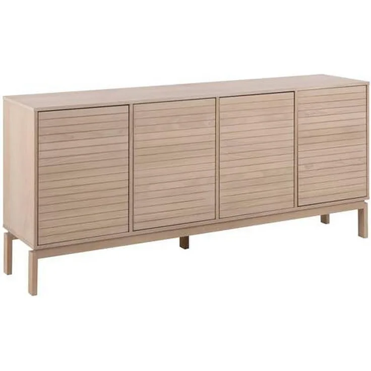 Livetastic Sideboard Eiche, massiv und furniert, mit 4 Fächern, 180x80x40 cm, Wohnzimmer Möbel