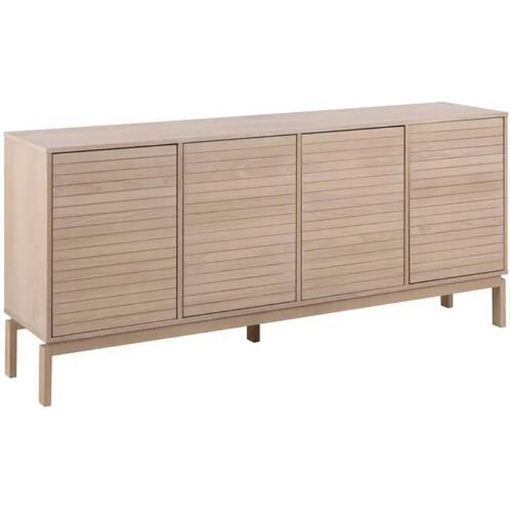 Livetastic Sideboard Eiche, massiv und furniert, mit 4 Fächern, 180x80x40 cm, Wohnzimmer Möbel