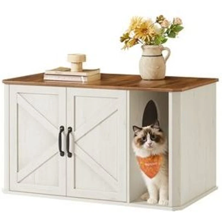 FEANDREA Katzentoilette, Katzenhaus, Katzenklo-Schrank, Vordereingang mit Doppeltür – Bild 6