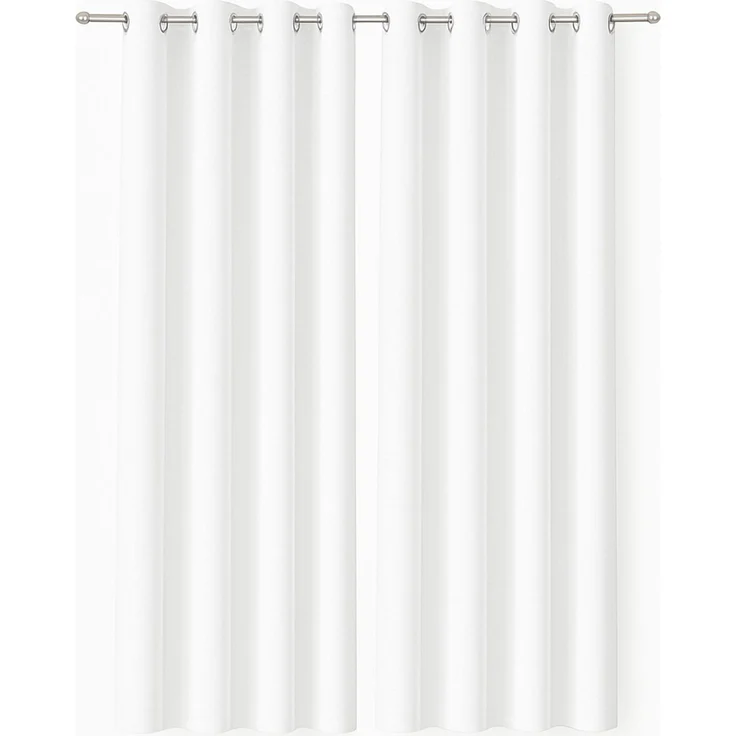 Gardine mit Ösen *** x *** cm ( Breite x Länge ) in ***, blickdichter Vorhang, Ösenvorhang in vielen Variationen 140x175 cm Weiß – Bild 1