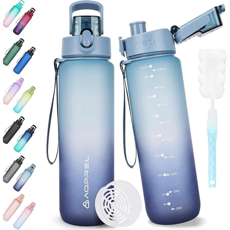 AOPREL Trinkflasche 1l BPA-frei aus Tritan Sport Flasche Kohlensäure geeignet – Bild 1