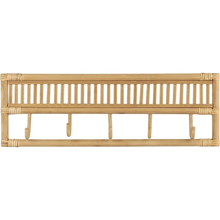Laursen - 5er Hakenleiste Wandhaken Kleiderhaken Garderobenhaken Rattan 38018-14