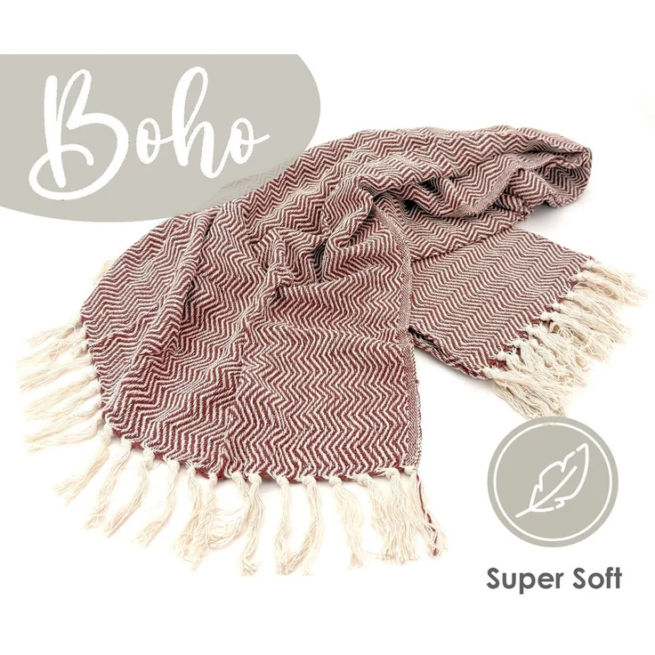 Wohndecke Strick Kuscheldecke Wolldecke Sofadecke 180x130 cm, heimtexland, Fransen Strickdecke Boho I 100% BW I weich, warm, natürlich – Bild 2