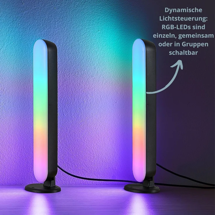 lightling LED Tischleuchte Gabriella, RGB Farbwechsler, Sound Control, LED fest integriert, Dynamic Light, RGB Farbwechsler, Sound Control,Integrierter Dimmer – Bild 2